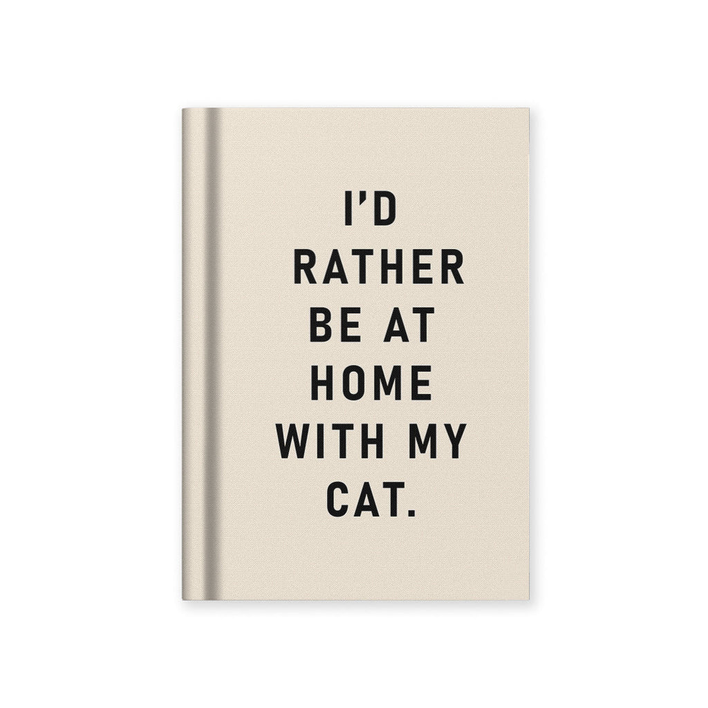 I'd Rather Be At Home With my Cat Mini Fabric Hardback Notebook (13283) - Freshie & Zero Studio Shop