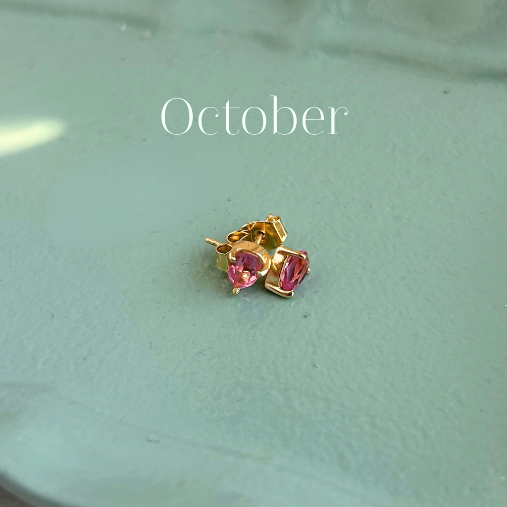 Birthstone Teardrop Gold Stud Earrings - Freshie & Zero Studio Shop