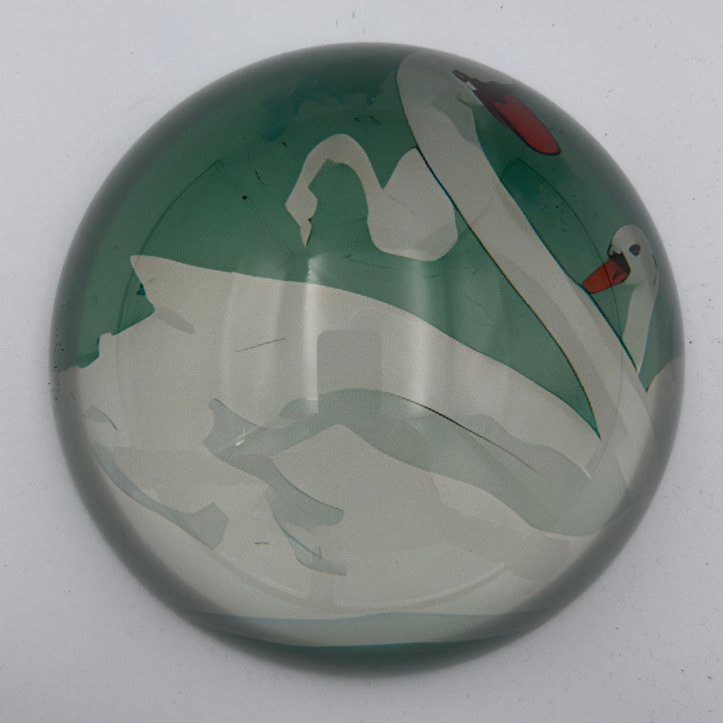 Swans Glass Dome Paperweight - Freshie & Zero Studio Shop