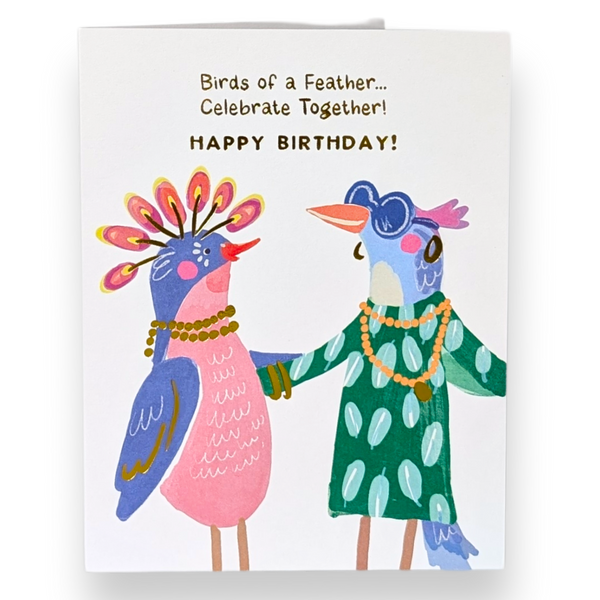 Birds of a Feather Birthday Greeting Card - Freshie & Zero Studio Shop