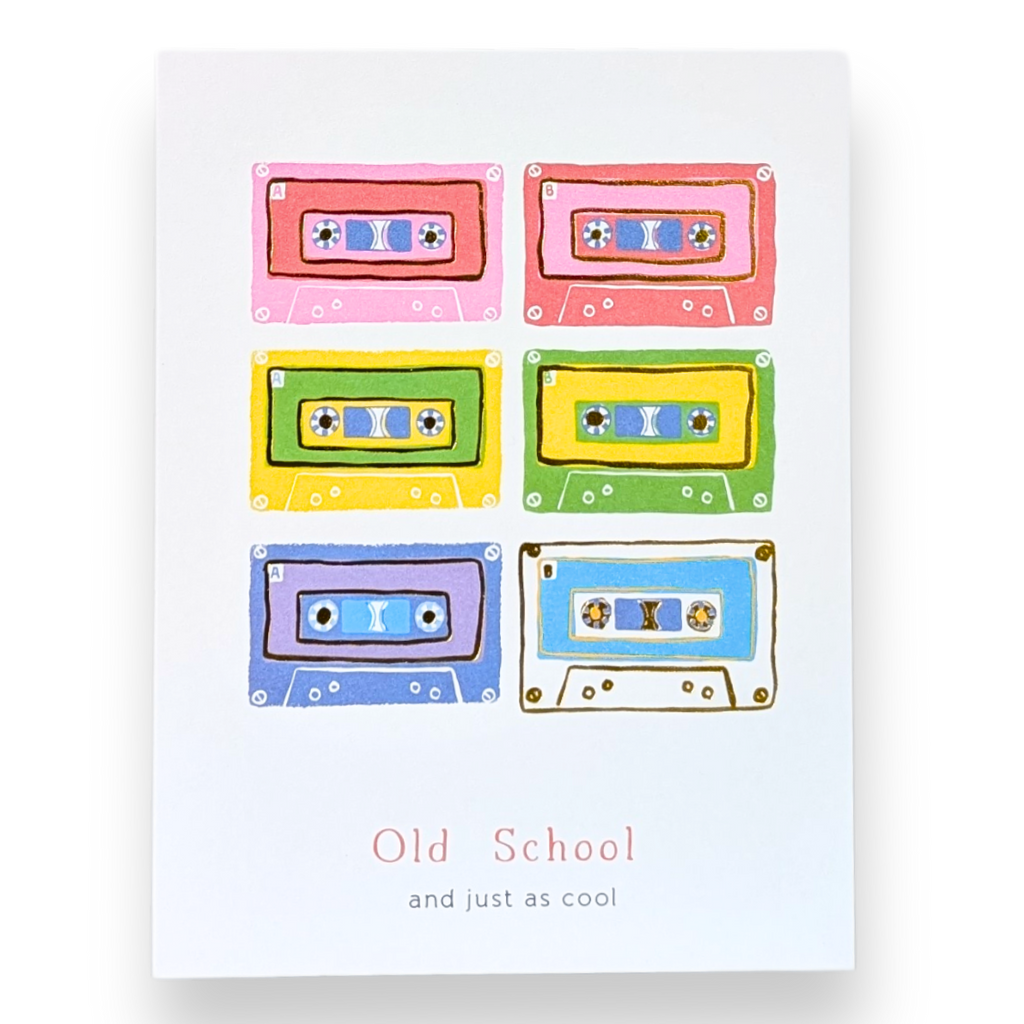 Old School Cassettes Greeting Card - Freshie & Zero Studio Shop