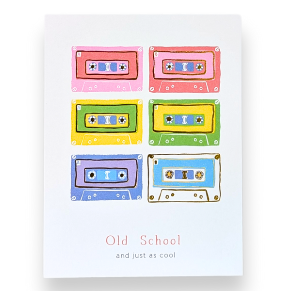 Old School Cassettes Greeting Card - Freshie & Zero Studio Shop
