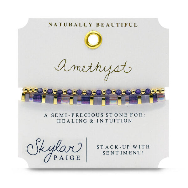 Healing Stone Bracelet Set: Amethyst - Freshie & Zero Studio Shop