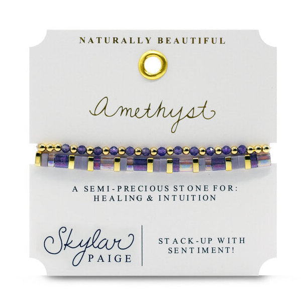Healing Stone Bracelet Set: Amethyst - Freshie & Zero Studio Shop