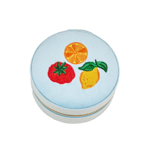 Fruit Market Round Velvet Jewelry Case - Freshie & Zero Studio Shop