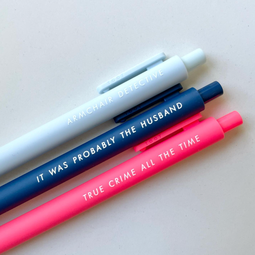 Pens for True Crime Aficionados - Freshie & Zero Studio Shop