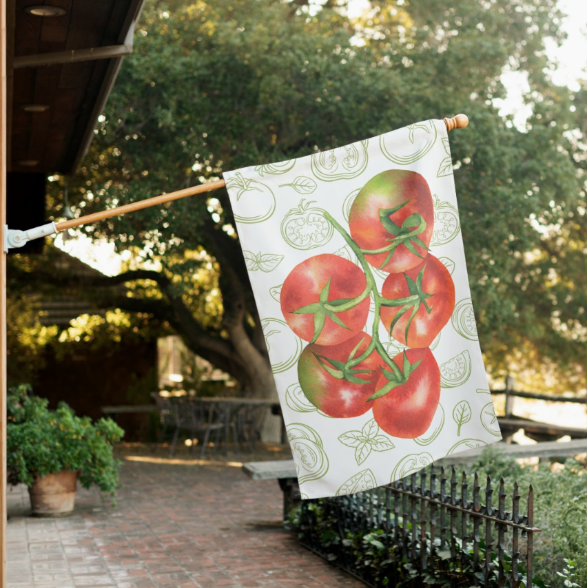 House 2'x3' Flag: Tomato Vine Bunch - Freshie & Zero Studio Shop