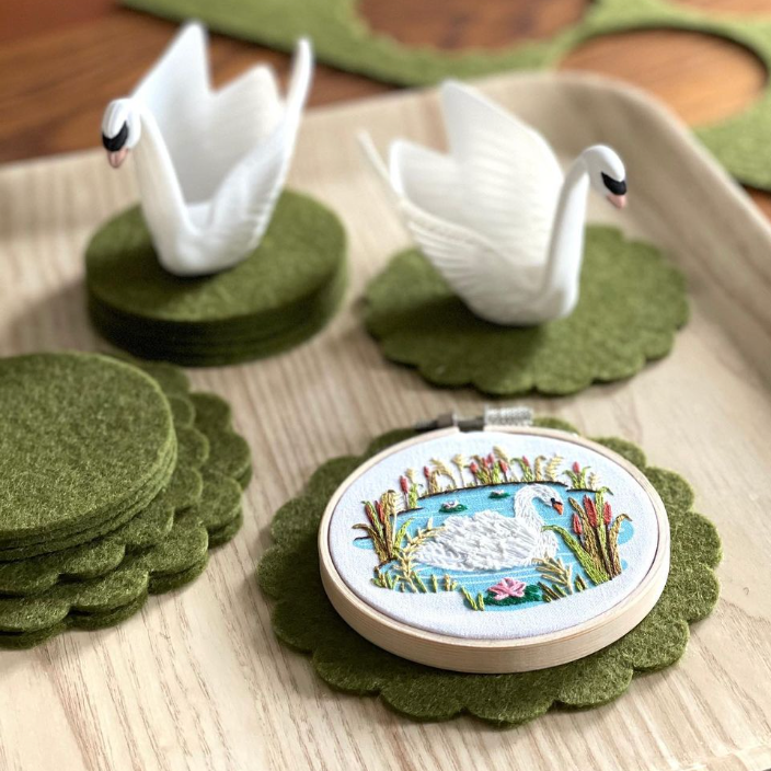Embroidery Sampler Kit: Swan | Beginner - Freshie & Zero Studio Shop