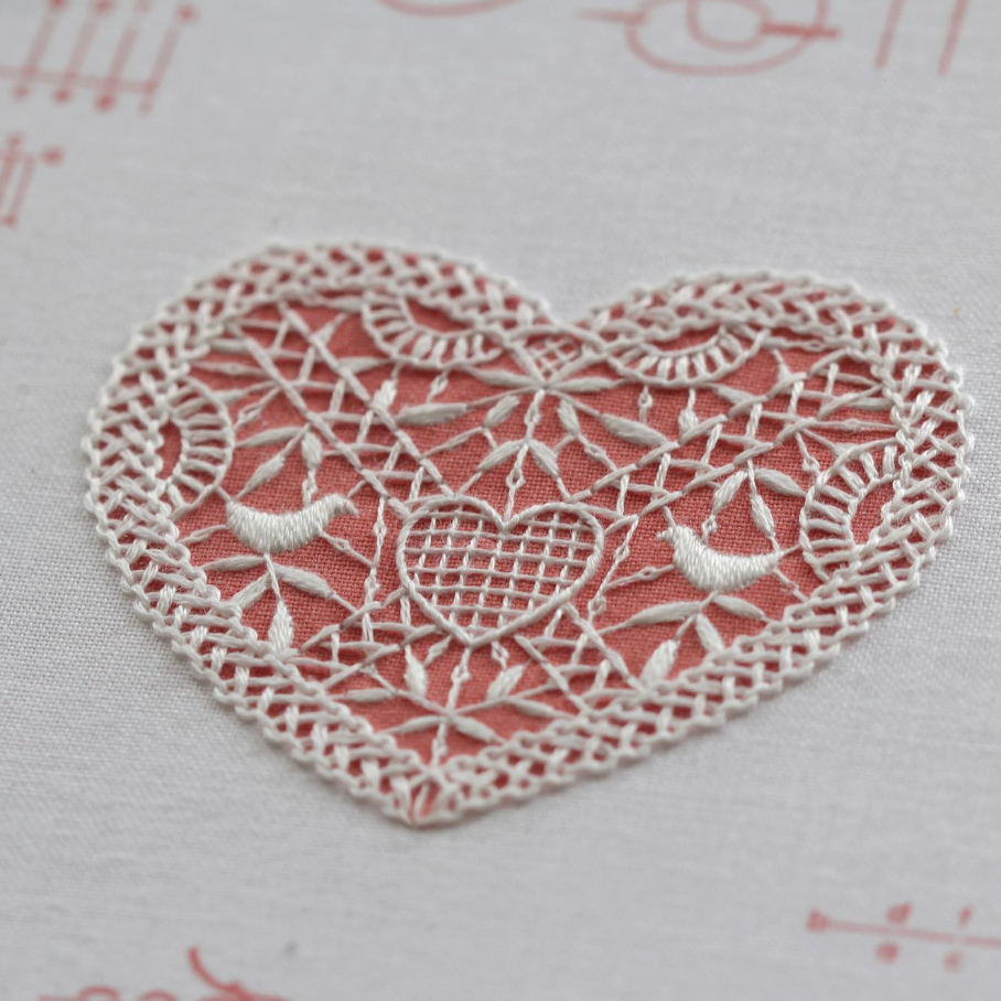 Embroidery Sampler Kit: Lace Heart - Freshie & Zero Studio Shop
