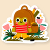 Collin Williams Stickers - Freshie & Zero Studio Shop frog in a backpack