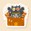 Collin Williams Stickers - Freshie & Zero Studio Shop cat in a box