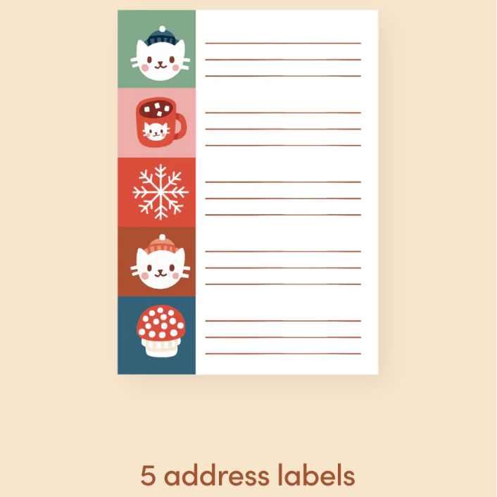 Winter Kitty Letter Writing Stationery Kit - Freshie & Zero Studio Shop