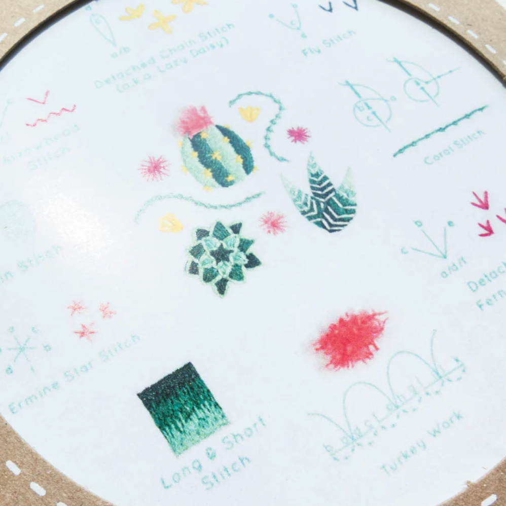 Embroidery Sampler Kit: Succulent | Beginner - Freshie & Zero Studio Shop