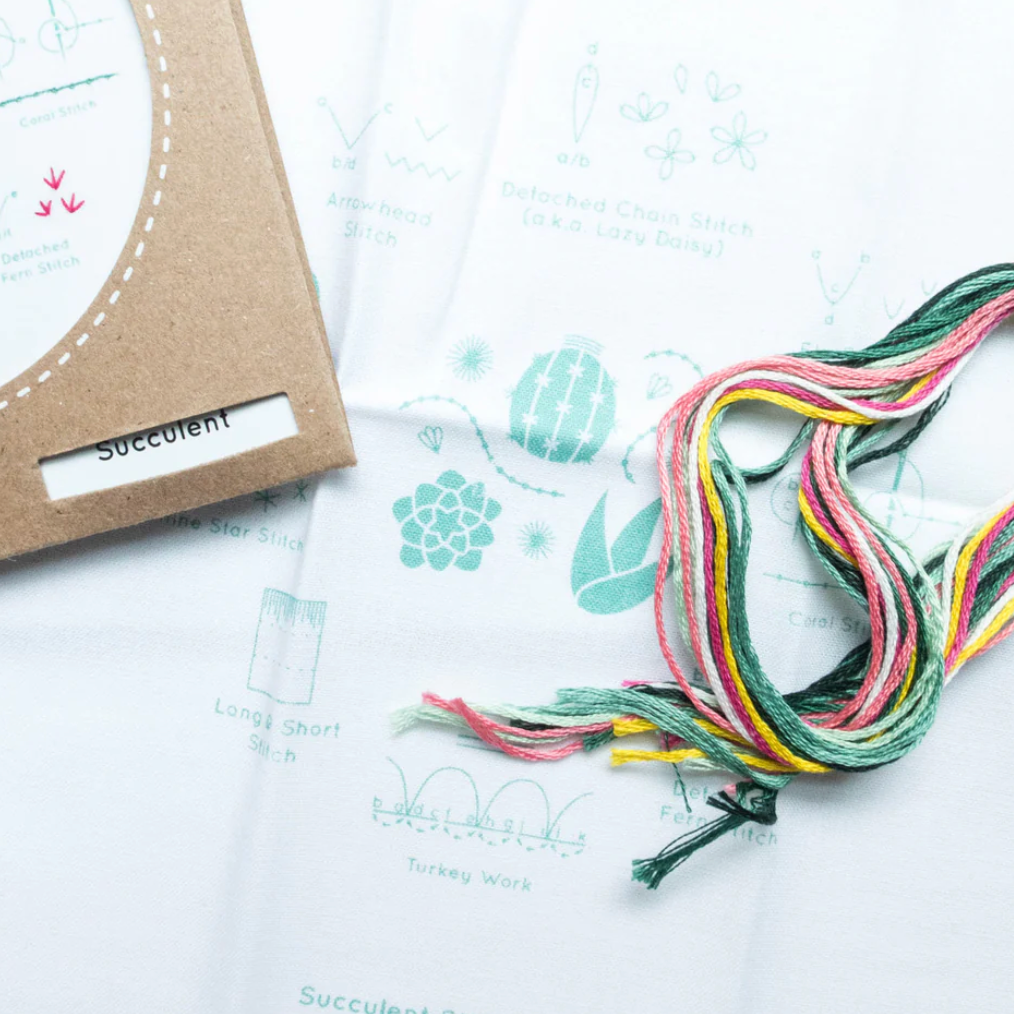 Embroidery Sampler Kit: Succulent | Beginner - Freshie & Zero Studio Shop