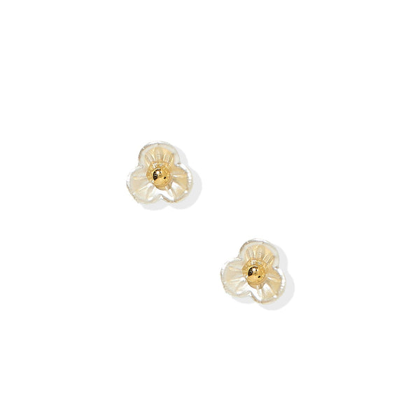 Ivory Flower Flatback Waterproof Stud Earrings - Freshie & Zero Studio Shop