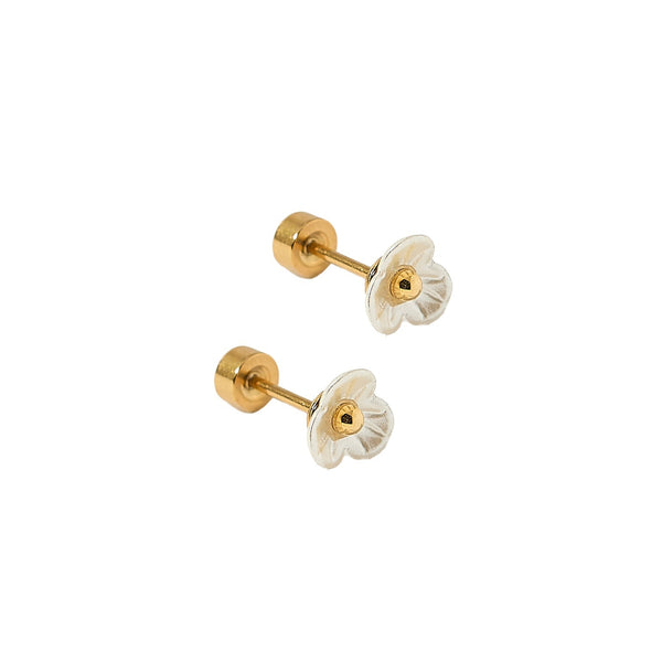 Ivory Flower Flatback Waterproof Stud Earrings - Freshie & Zero Studio Shop