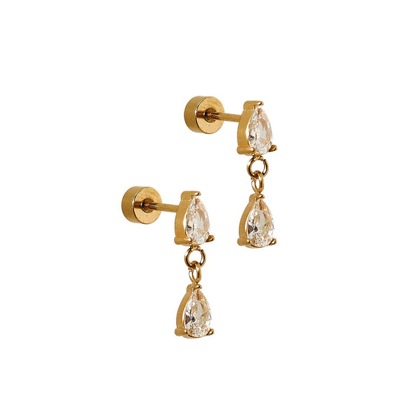 Vivian Crystal Flatback Waterproof Stud Earrings - Freshie & Zero Studio Shop