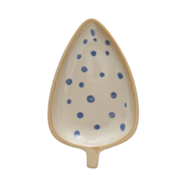 Blue Painted Leaf Trinket Dish - Freshie & Zero Studio Shop