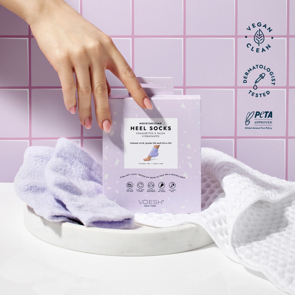 Moisturizing Heel Socks Purple: Infused with Olive + Jojoba Oils - Freshie & Zero Studio Shop
