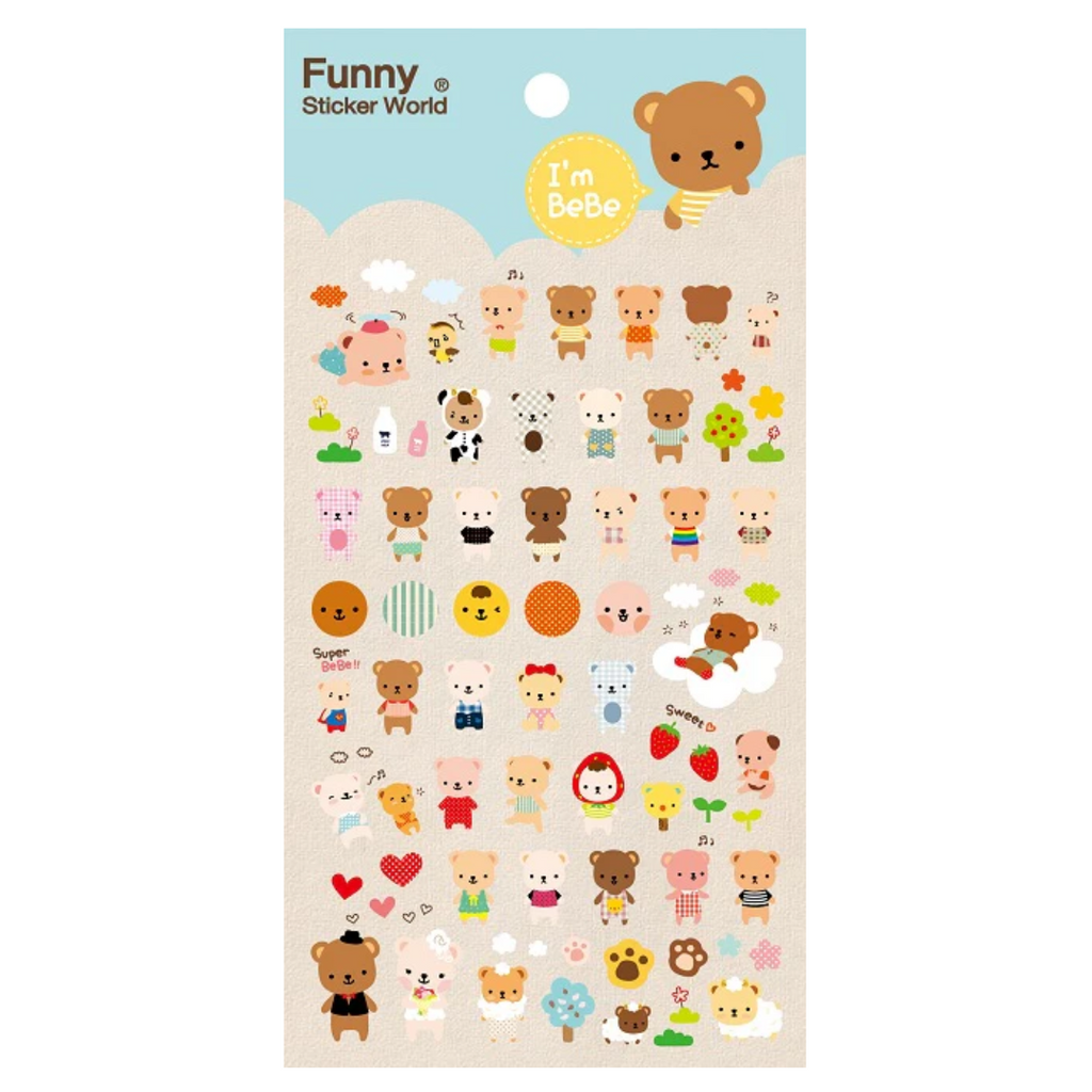 Bebe Bears Puffy Sticker Set - Freshie & Zero Studio Shop