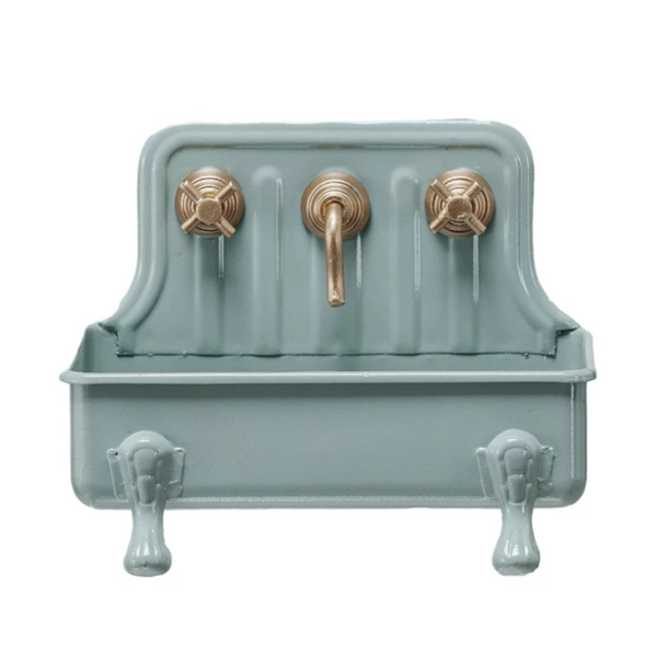 Mini Metal Sink Soap Dish - Grey/Blue - Freshie & Zero Studio Shop