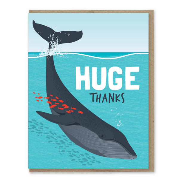 Huge Thanks Whale Greeting Card - Freshie & Zero Studio Shop