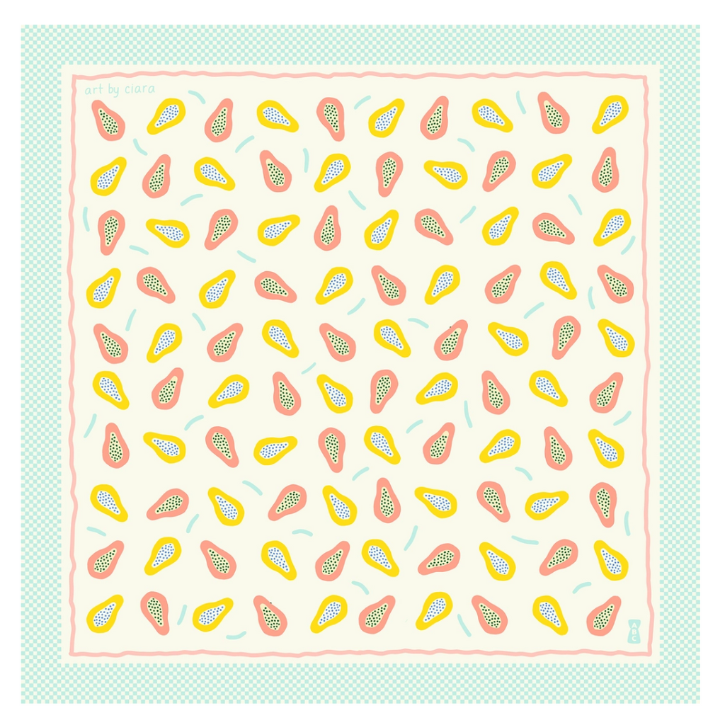 Papaya Bandana - Art by Ciara - Freshie & Zero Studio Shop