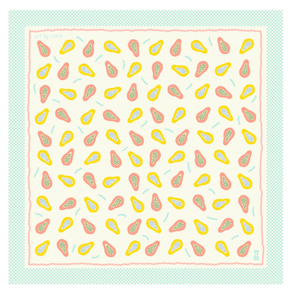 Papaya Bandana - Art by Ciara - Freshie & Zero Studio Shop