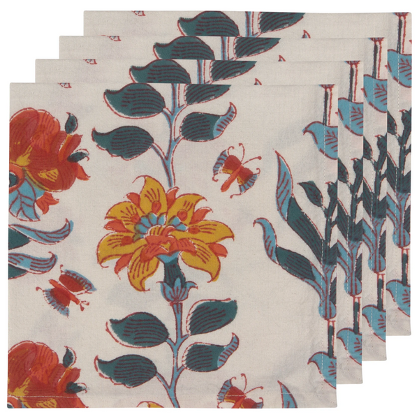 Marigold Block Print Napkins - Set of 4 - Freshie & Zero Studio Shop
