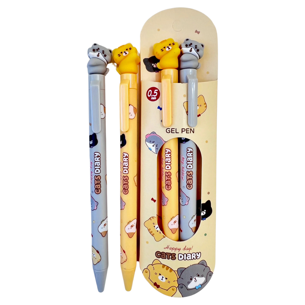 Cats Diary Gel Pens - Set of 2 - Freshie & Zero Studio Shop