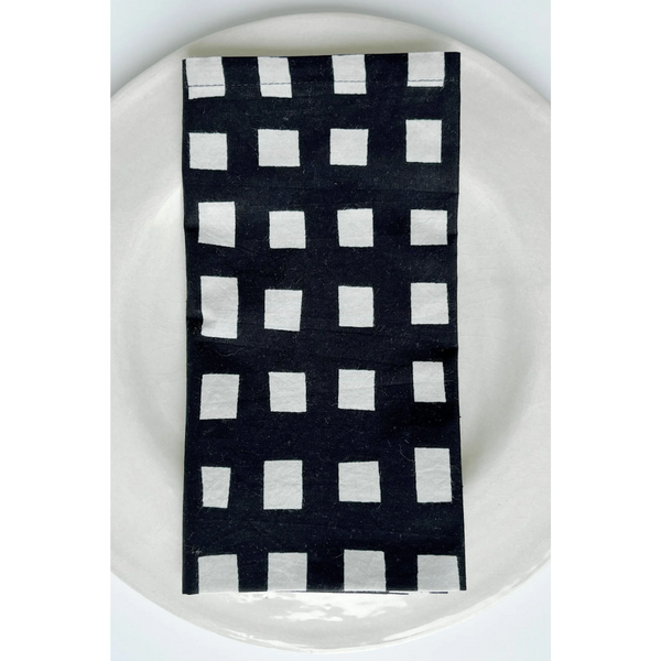 Black and Gray Block Napkins - Set of 4 - Freshie & Zero Studio Shop