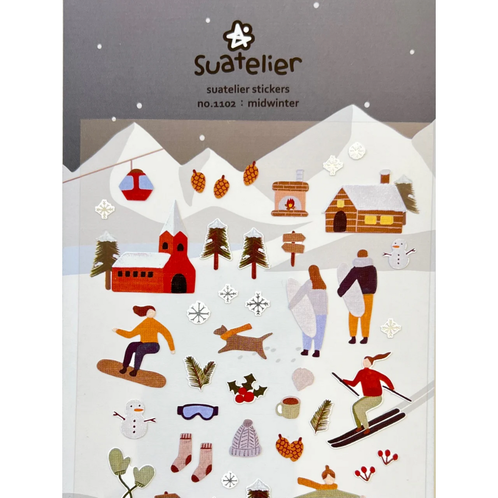 Midwinter Ski Lodge Sticker Sheet - Freshie & Zero Studio Shop