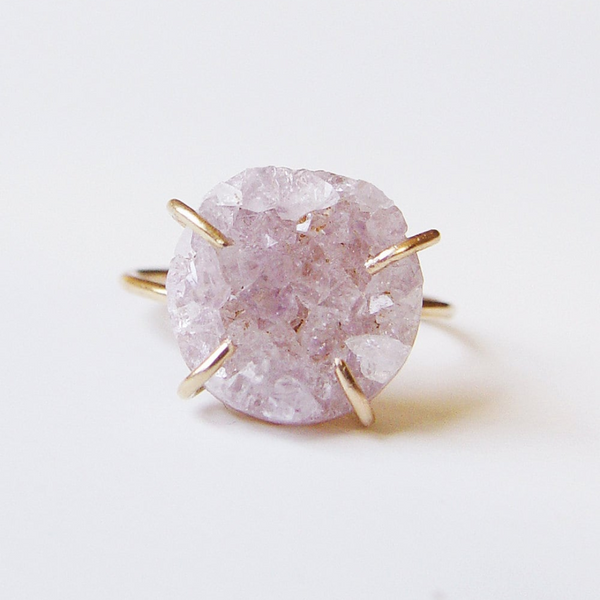 Lavender Amethyst Druzy Ring by Friedasophie - Freshie & Zero Studio Shop