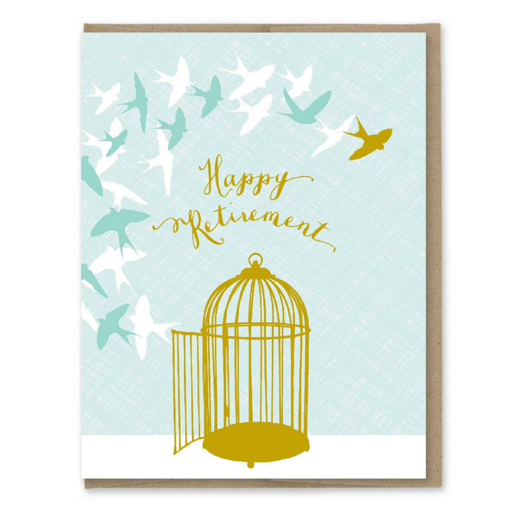 Flying Swallows Happy Retirement Card - Freshie & Zero Studio Shop