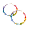 Rainbow Beaded Large Hoop Earrings - Freshie & Zero Studio Shop