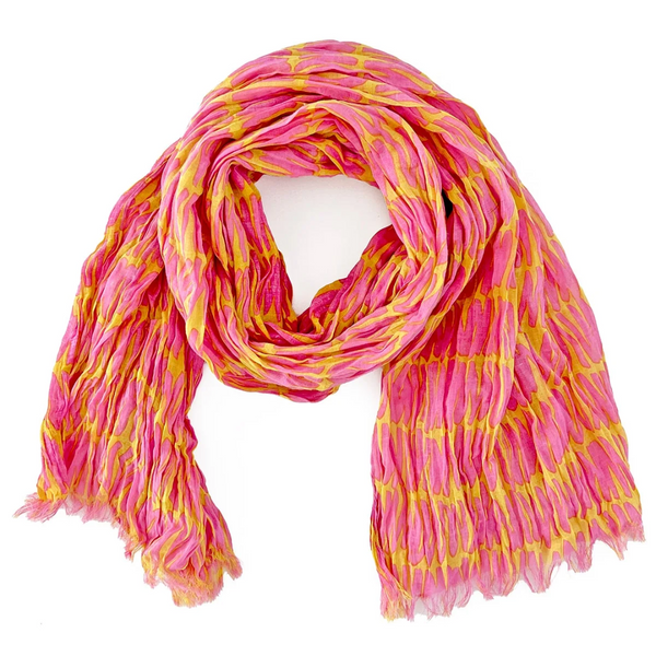 Cotton Scarf: Gesture Pink + Yellow - Freshie & Zero Studio Shop