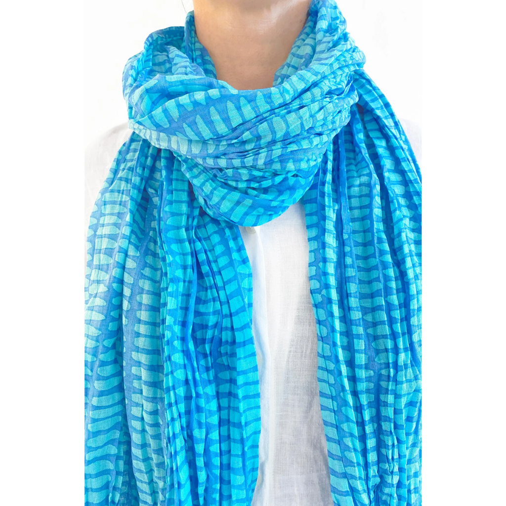 Cotton Scarf: Wall Aqua + Blue - Freshie & Zero Studio Shop