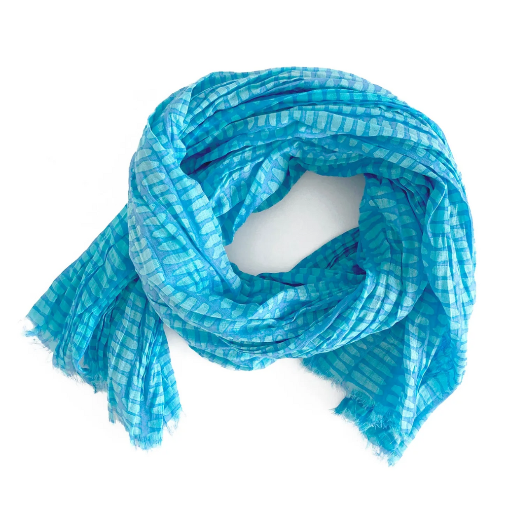 Cotton Scarf: Wall Aqua + Blue - Freshie & Zero Studio Shop