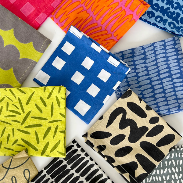 Periwinkle Stitch Cocktail Napkins - Set of 4 - Freshie & Zero Studio Shop