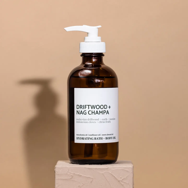 Driftwood + Nag Champa Hydrating Bath and Body Oil - Freshie & Zero Studio Shop