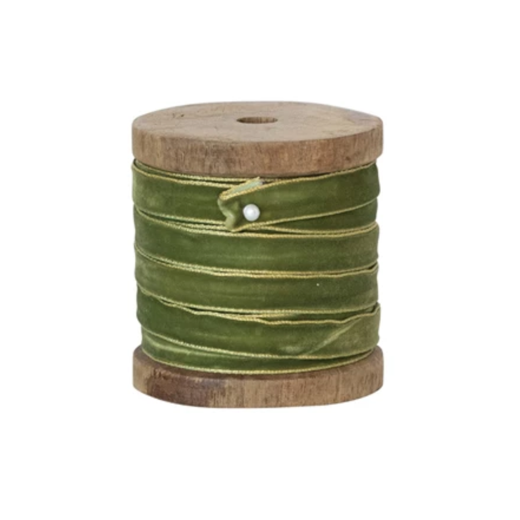 Earth Tone Luxury Velvet Ribbon | Metallic Edges | 10 yards - Freshie & Zero Studio Shop
