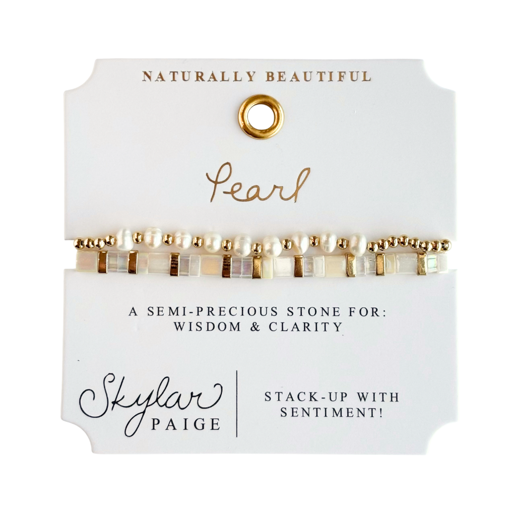 Healing Stone Bracelet Set: Pearl - Freshie & Zero Studio Shop