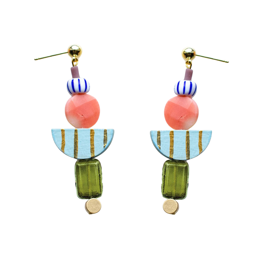 Hey Day Colorful Beaded Earrings by Jill Makes - Freshie & Zero Studio Shop