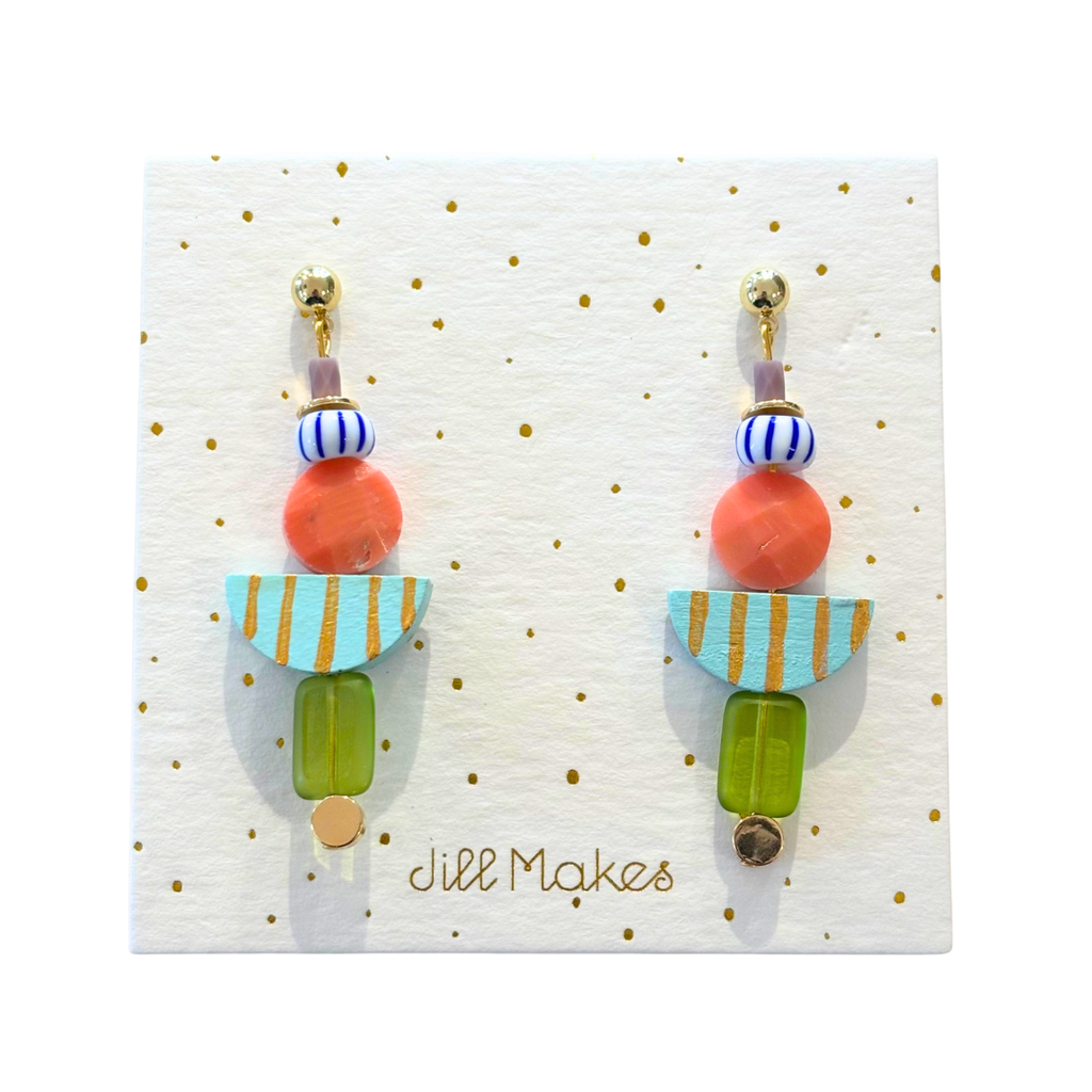 Hey Day Colorful Beaded Earrings by Jill Makes - Freshie & Zero Studio Shop