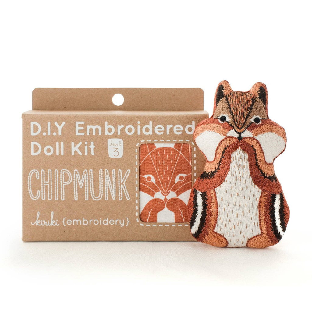 Embroidery Mini Plush Kit, Chipmunk - Level 3 - Freshie & Zero Studio Shop