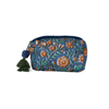 Blue Floral Cotton Voile Quilted Zip Pouch - Freshie & Zero Studio Shop