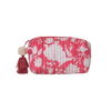 Pink Floral Cotton Voile Quilted Zip Pouch - Freshie & Zero Studio Shop
