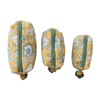 Yellow Floral Cotton Voile Quilted Zip Pouch - Freshie & Zero Studio Shop