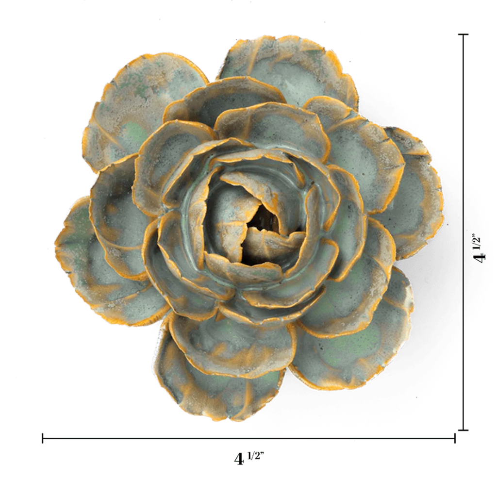 Ceramic Wall Flower: 4.5" Pale Blue English Rose - Freshie & Zero Studio Shop
