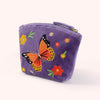 Velvet Embroidered Zip Pouch - Fluttering Butterfly - Freshie & Zero Studio Shop